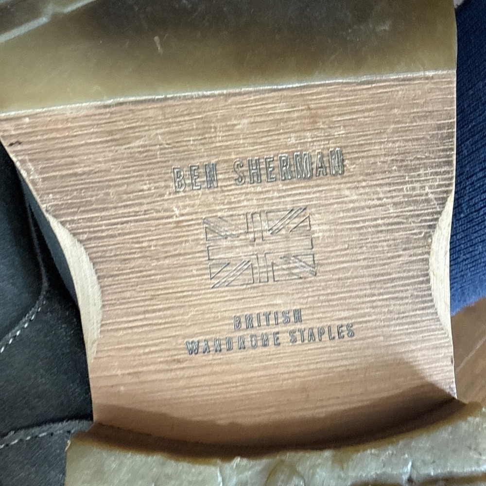 Ben Sherman Oxford Suede Leather Derby Dress Shoes‎ Mens 9 Gray Office Work Corp - Picture 9 of 9